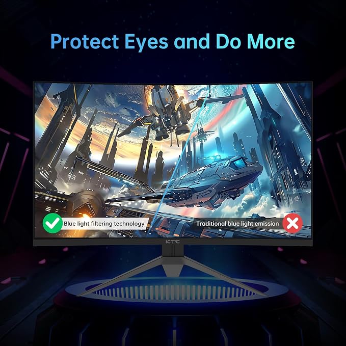 KTC 32 inch 240Hz Curved Gaming Monitor, 1080P Curved Monitor 1ms, H32S17F | 1500R, Adaptive Sync, HDR10, 125%sRGB, HDMI 2.0 x2 & DP1.4 x1, VESA, Tilt Adjustable, for Xbox PS5 Switch, Black