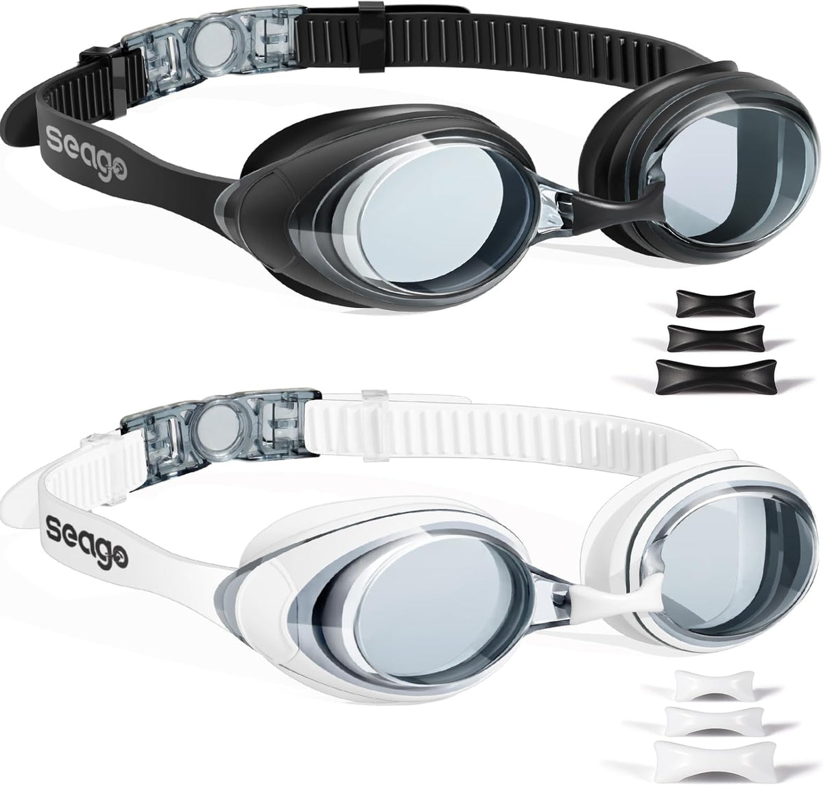 Seago Swimming Goggles - Anti-Fog & UV Protection | 2-Pack for Adults, Men & Women