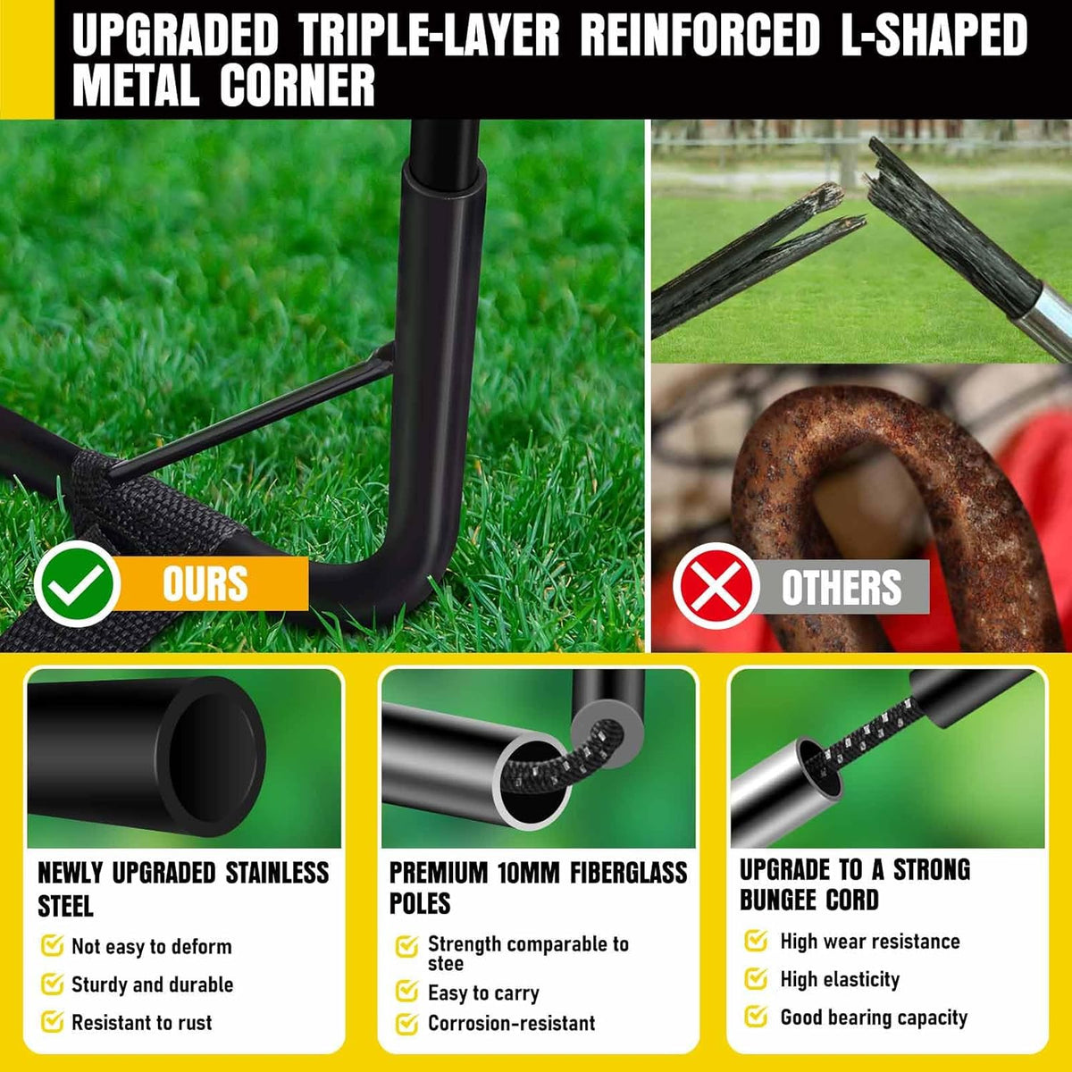 Skiennix Kids Soccer Goals - Portable Pop-Up Net Set with Soccer Ball & Cones - Complete Training Equipment for Backyard Fun