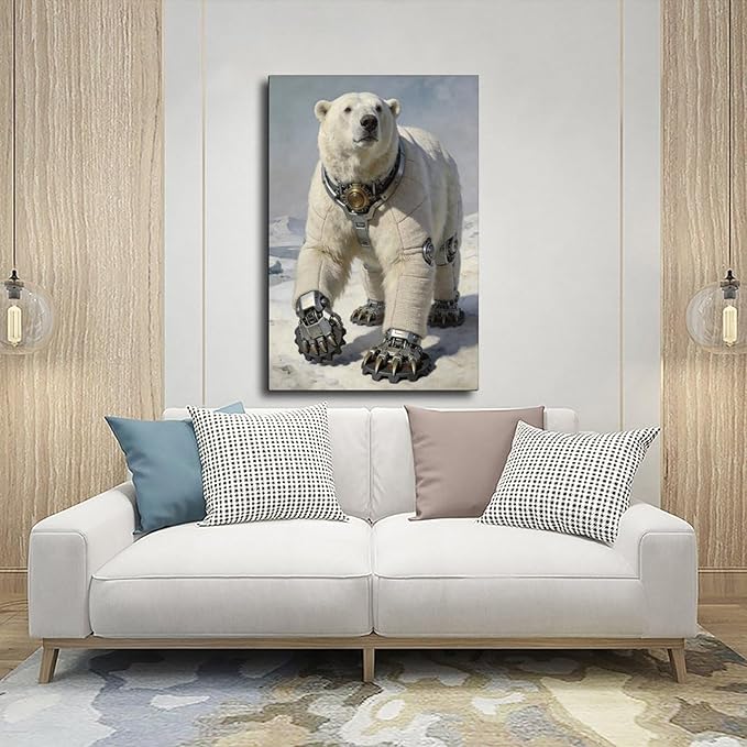 Framed Futuristic Fantasy Wall Art for Living Room TV Wall Modern Tech Style Home Decor 08x12inch(20x30cm)
