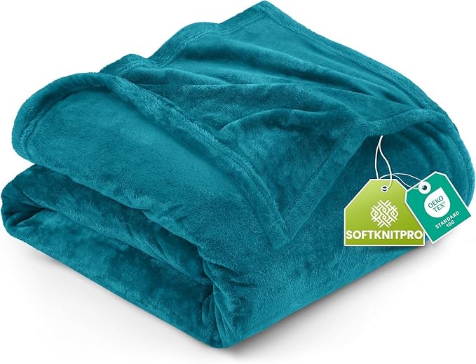 Utopia Bedding Soft Fleece Bed Blanket Full Size Turquoise (90x84 Inch) | Microfiber Plush Warm Lightweight Breathable Cozy Blanket Anti-Static, All Season Use, Gift for Women and Men