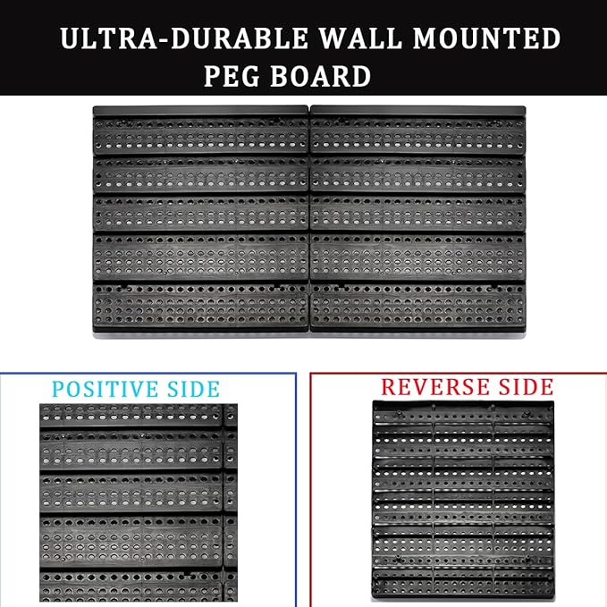 MULSAME Wall Mounted Storage Bins Parts Rack 4 Colors Bin Organizer Garage Plastic Shop Tool, Garage Organizers and Storage (Style-Classic) 50.4"*32.4"