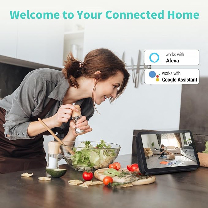 2K Indoor Security Camera, 360�� Pan/Tilt AI Human Pet Motion Security Camera, 2.4/5 GHz Night Vision Camera, 2 Way Audio, Compatible with Alexa Google Assistant (3 Months of Cloud Storage)