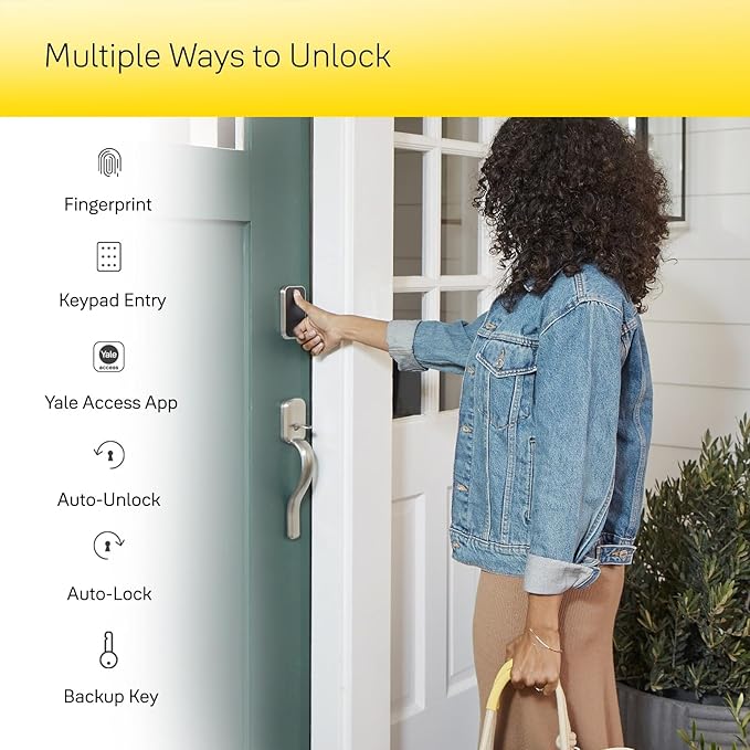Yale Assure Lock 2 Touch Deadbolt, Lifetime Brass Key-Free Smart Lock with Wi-Fi Connected Keypad and Fingerprint Scanner for Code Entry and Remote Access, YRD430-F-WF1-P05
