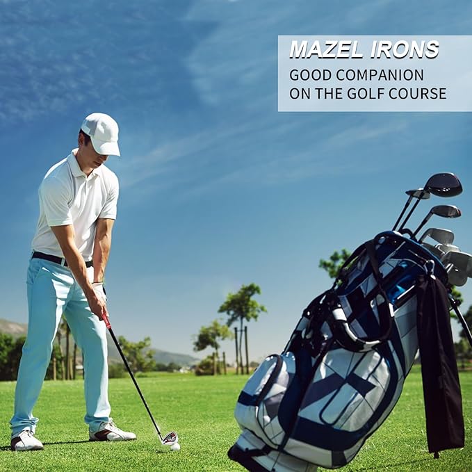 MAZEL Golf Individual Iron 1,2,3,4,5,6,7,8,9, Golf Iron with Steel Shafts for Right Handed Golfers
