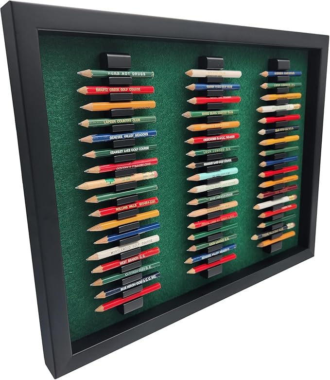 18hills Premium Wood Golf Pencil Case Holder Display - Holds 51 Pencils - Perfect Golf Gift