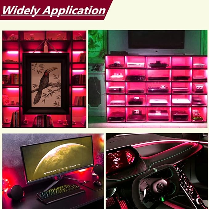 Ourbest EL Wire Lights Battery Powered, Wearable Led Wire Lights 5in1 neon String Light,DIY neon Sign kit Stay/Slow/Fast Flash Party Decoration 1M Red