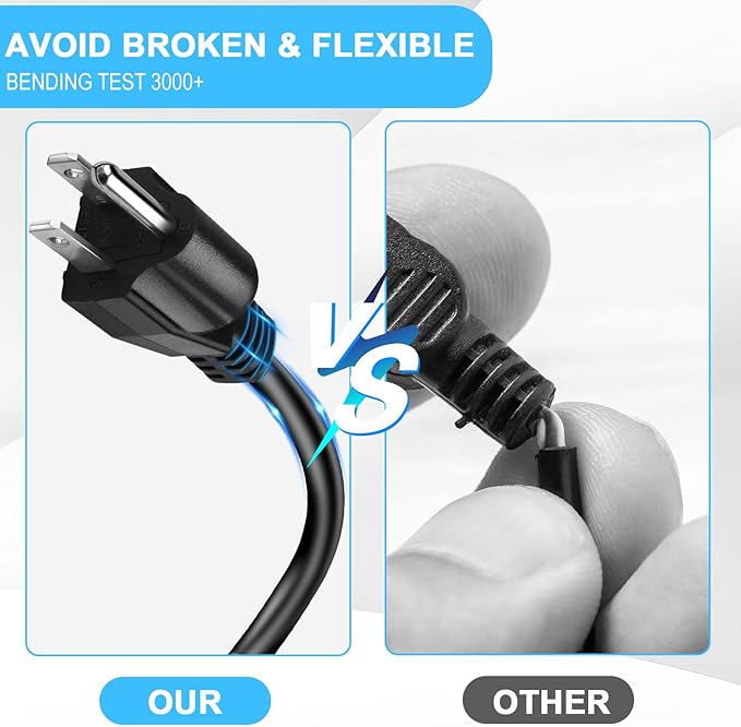 Short Power Extension Cord,16AWG/13A,Outlet Saver, 3 Prong Male Plug to Female Socket Heavy Duty Power Extension Cable(1FT/0.3M)