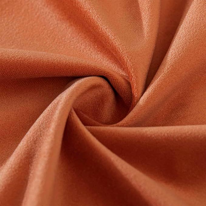 24x24 Velvet Throw Pillow Covers Set of 2 for Couch Bed,Burnt Orange | JUSPURBET Decorative Pillow Covers with Invisible Zipper for Modern Living Room Bedroom Home Decor Halloween