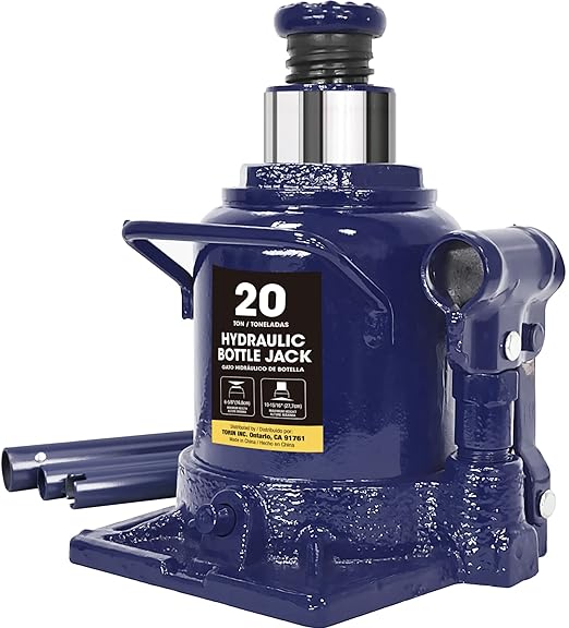 Big RED 20 Ton (40,000 LBs) Torin Hydraulic Stubby Low Profile Car Bottle Jack for Auto Repair and House Lift, Blue, AT92007AU