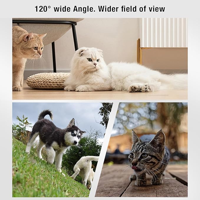 1080P HD Pet Collar Camera, 120 Super Wide Angle OTG Connection Lightweight Wireless Small Pet Sport Camera with Back Clip, Video Record & Take Photos manually for Dogs Cat (White)