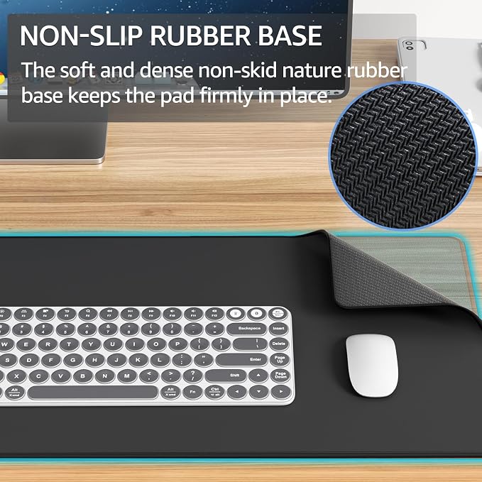 KTRIO Large Gaming Mouse Pad Desk Mat for Gamer, 31.5" x 15.7", Black, XXL | Extended Size Design, Superior Micro-Weave Cloth, Non-Slip Rubber Base, Durable Stitched Edges, Water-Resistant Coating