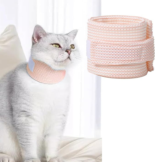 Cat Neck Brace Cover - Breathable & Adjustable Elizabethan Collar for Post-Surgery Recovery Anti-Scratch Anti-Lick Protection, Cervical Cone for Small Medium Large Dogs Puppies Kittens (X-Large,Pink)