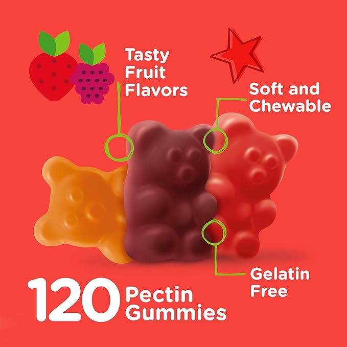 Kids Multivitamin Gummies, Complete Daily Essential Kids Vitamins - Great for Immune Support & Overall Health - 12 Essential Minerals & Vitamins - Vegetarian, Gelatin Free- Chewable Fruit Flavor Gummy