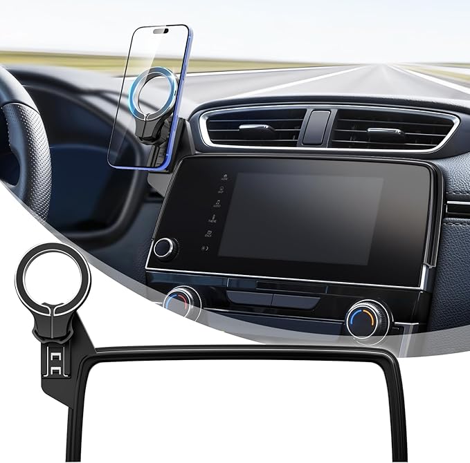 Car Phone Holder for Honda CRV 2017 2018 2019 2020 2021 2022: Magnetic Screen Cell Phone Mount for CR-V 5/7 Inch Touchscreen Accessories - 360�� Rotation Compatible with MagSafe for iPhone Samsung
