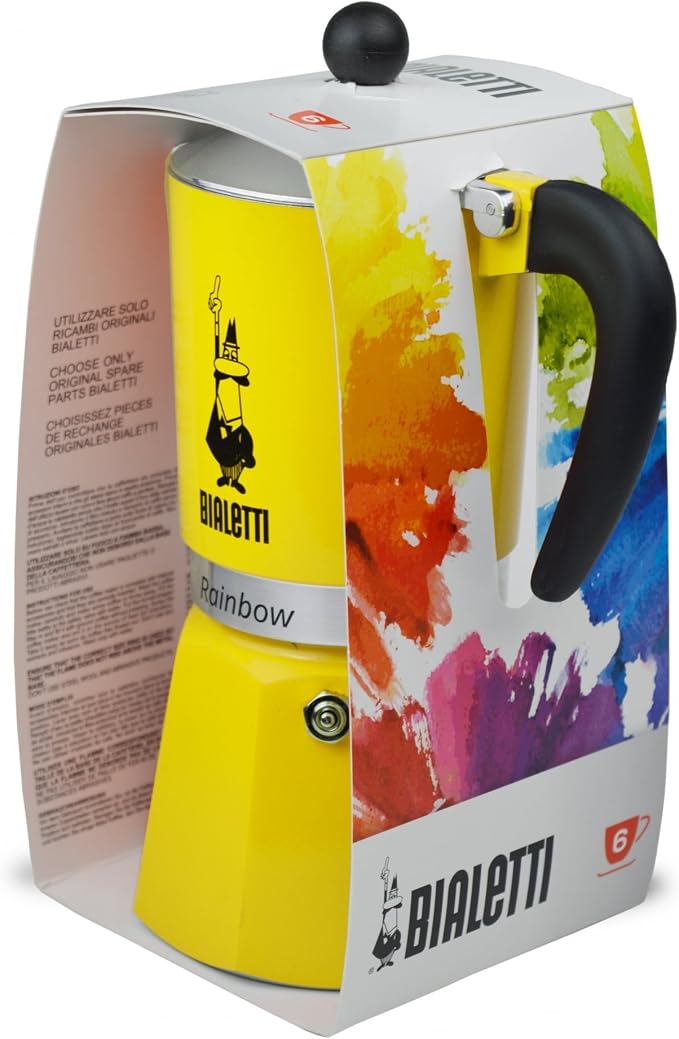 Bialetti Rainbow Moka Pot in Green, 6 Cup Stove Top Espresso Maker - Aluminum Cafetera for Ground Coffee, Italian Coffee Maker for Home Brewing