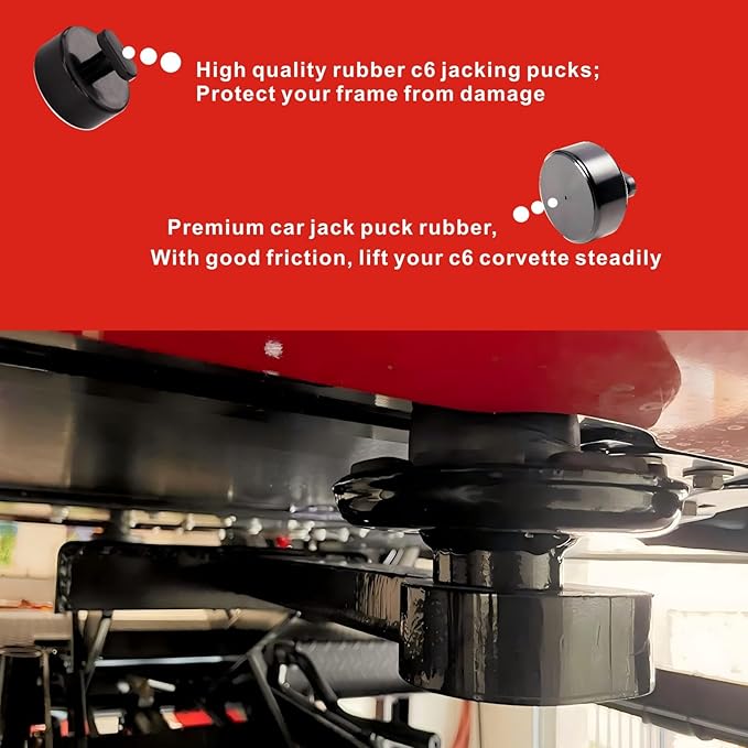4pcs Car Lifting Pucks Compatible c5 Corvette Jack Pucks C6 C7 Corvette Jack Pucks C8 Jacking Puck Rubber Lift Pads with Storage Bag