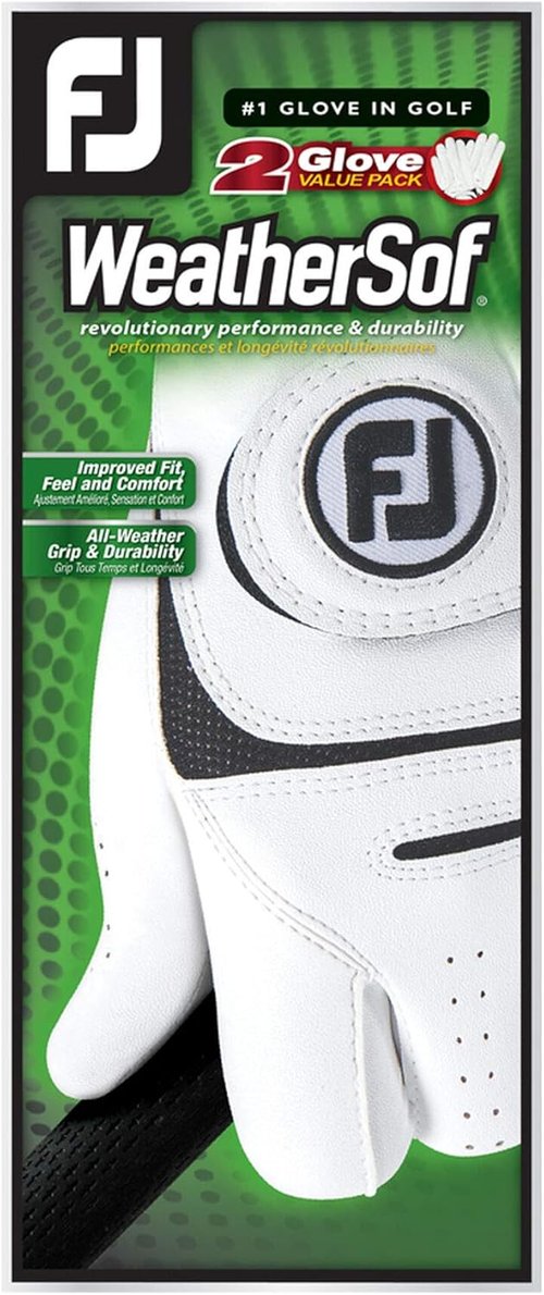 FootJoy WeatherSof Golf Gloves - Premium Comfort & Grip | Men's 2-Pack