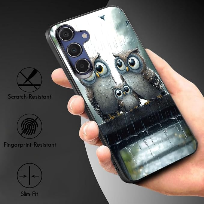 Designed for Galaxy S25 5G Phone Case,Slim Silicone Shockproof Protective Case for Galaxy S25 5G 6.2 inch,Cute Owl