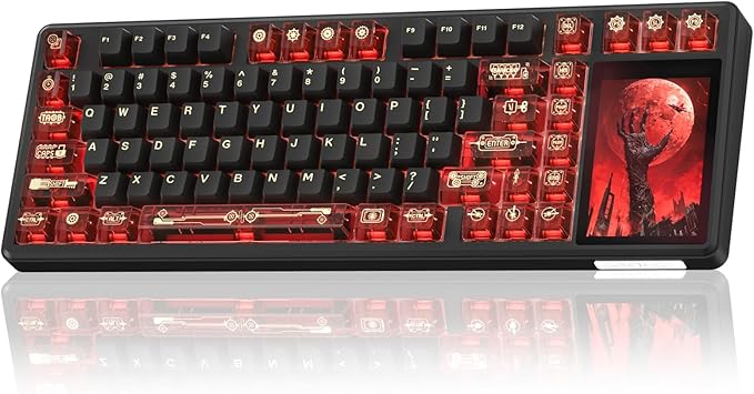Aula L99 Wireless Mechanical Gaming Creamy Keyboard with Smart Touch Screen | Tri-Mode Hot Swappable Custom Keyboard,RGB Backlit,PBT Keycap,Gasket Mount Creamy Sounding Keyboards for Office PC,84 Keys
