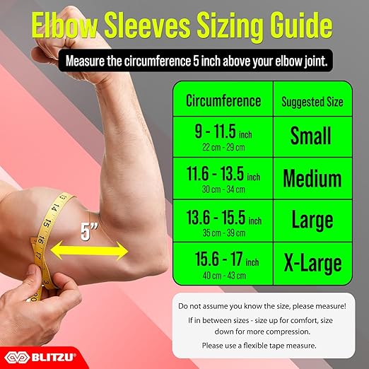 BLITZU Elbow Compression Sleeve for Tendonitis 2 Pack, Tennis Elbow Brace Support for Men and Women Golfers Elbow Pain Relief, Arthritis, Bursitis, Arm Brace for Workout, Weightlifting Pink S