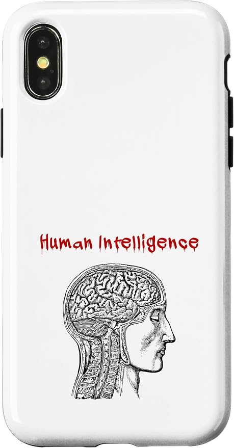 Human Intelligence (Anti Ai Statement & Head Graphic) Case for iPhone X/XS