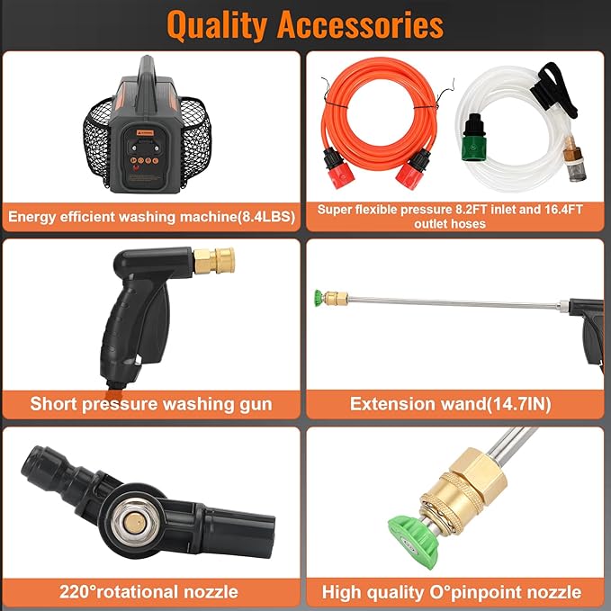 Updated ZPB140 Port A Blaster HVAC Coil Cleaning Sprayer,Portable Coil Jet Cleaner,HVAC Pressure Washer for AC 120V 80W Indoor or Outdoor Cleaning, Flow Rate 4L/min, Working Pressure 0.7-1.0MPa