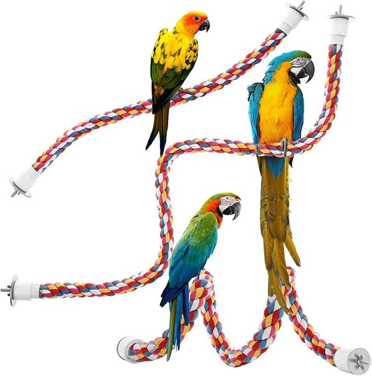 Bird Rope Perches,Parrot Toys 36 inches Rope Bungee Bird Toy (36 inches)[1 Pack]