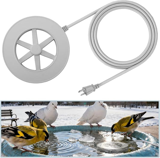 Alphatool 70W Bird Bath Heater for Outdoors in Winter - 77℉~ 109℉ Thermostatic Control, Heated Birdbath Deicer with Auto Shut Off, Chicken Livestock Water Heater
