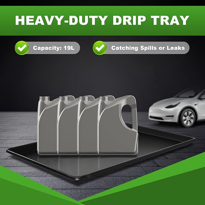 6 Pcs Extra Large Oil Drip Pan for Under Car - 35.4 x 24 x1.6 Inches, Oil Catch Pan Replacement Tray, Hard Plastic Auto Oil Drip Tray to Keep Garage Floor Show Room Driveway Safe and Clean