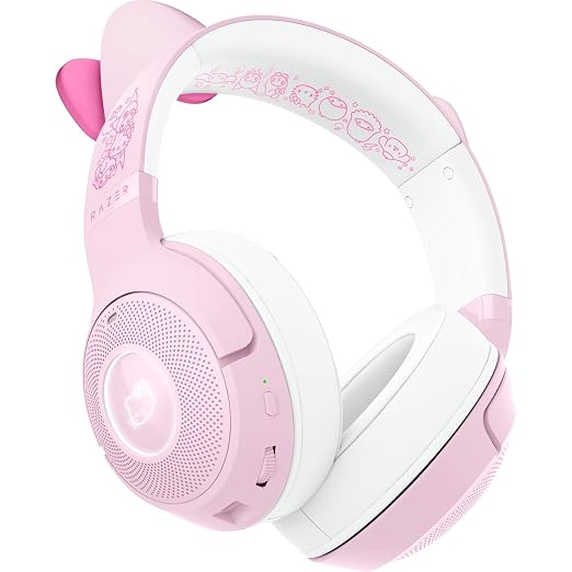 Razer Kraken Kitty V2 BT Wireless RGB Headset: Chroma RGB - Bluetooth 5.2-40 mm Drivers - 40 Hr Battery w/Type C Charging - Hello Kitty & Friends Edition | Chroma RGB Kitty Ears & Earcups, Bluetooth 5.2, 40 mm Drivers, Noise-cancelling Mics, Lightweigh...