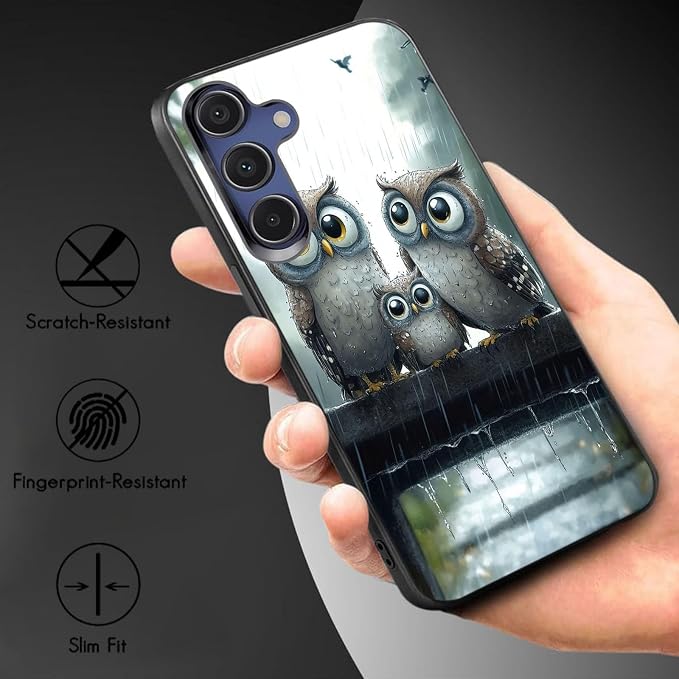 Designed for Galaxy A17 5G Phone Case,Slim Silicone Shockproof Protective Case for Galaxy A17 5G 6.7 inch,Cute Owl