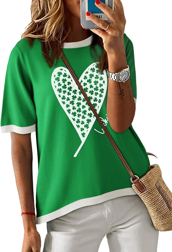 Dokotoo Womens Tops 2026 Casual Summer Crewneck Short Sleeve Striped Color Block Knit High Low Trendy Pullover Sweaters