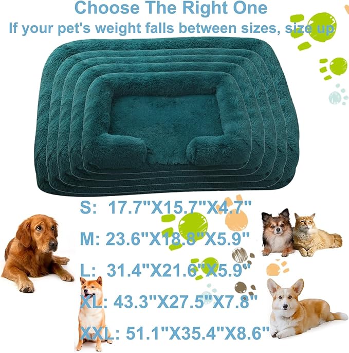 Dog Beds Large Sized dog Orthopedic, Sofa Dog Bed with Waterproof Lining and Nonskid Bottom, Rectangle Washable Dog Bed for Medium Small Dogs and Cats Comfortable ( Color : Blue1 , Size : 43 x 27" )