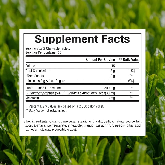 Natural Factors, Stress-Relax Tranquil Sleep Chewable, Supports the Full Sleep Cycle, 120 Count (Pack of 1)