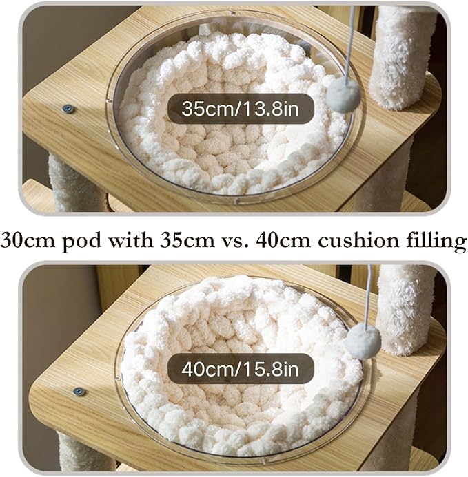 Cat Knitted Bed Mat, Extra-Soft Washable Warm Round Pads Cushions for Indoor Kittens, Cat Trees Towers, Perfect for Kneading and Sleeping (Green,Small)