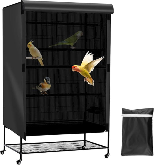 Bird Cage Cover - 210D Bird Cage Covers for Night Heavy Duty & Waterproof, Fade-Resistant Pet Cover Accessory for Parakeet, Parrot, Cockatiel and More Finches (L)
