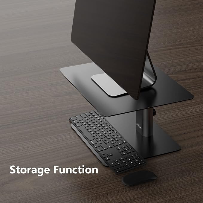 Nillkin Monitor Stand for Desk, Adjustable Height Computer Monitor Stand | Ergonomic Aluminum Computer Stand for Desktop | iMac, Studio Display XDR, Dell, HP, Lenovo, Other Screen Display | Black