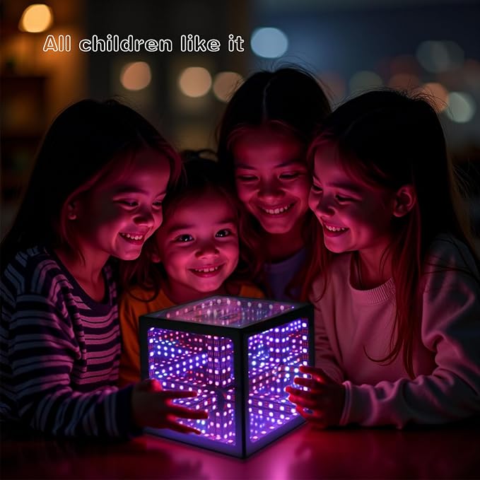 Infinity Hyper Cube LED Table Lamp, Color-Changing Music-Sync APP-Controlled Ambient Light for Gaming, Party, Home (6 Inchs)