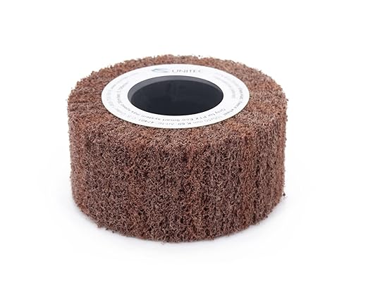 C.S. Unitec PTX Fleece Nonwoven Wheel | 280 Grit Metal & Wood Grinder Polisher Tool Wheel Attachment| 4" Diameter x 2" Wide (47404)