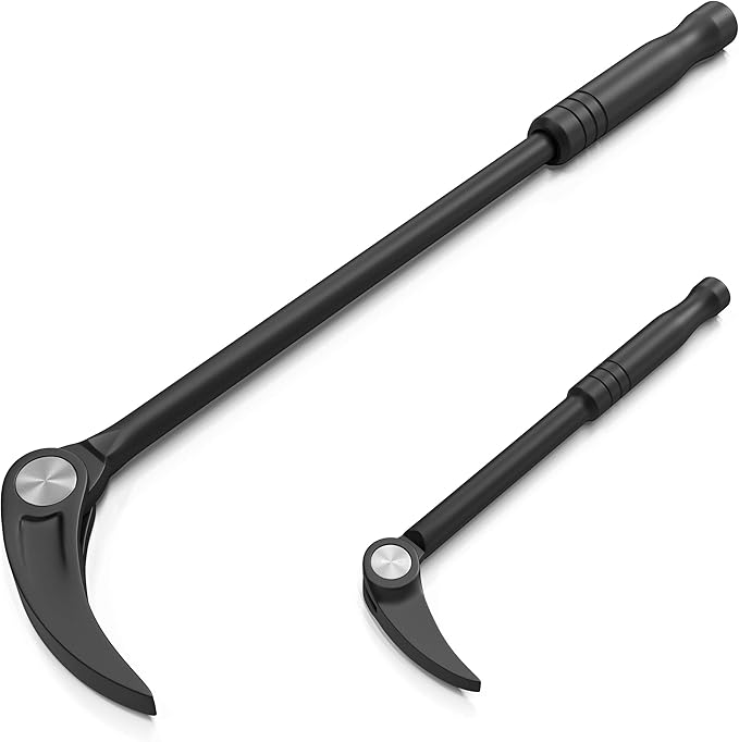 Olsa Tools 2pc Indexing Pry Bar | Heavy Duty 10 and 20 inch Indexable Prybars | Indexing Pry Bar Set for Mechanics | Automotive Pry Bar | Premium Tools for Professional Mechanics | Professional Grade