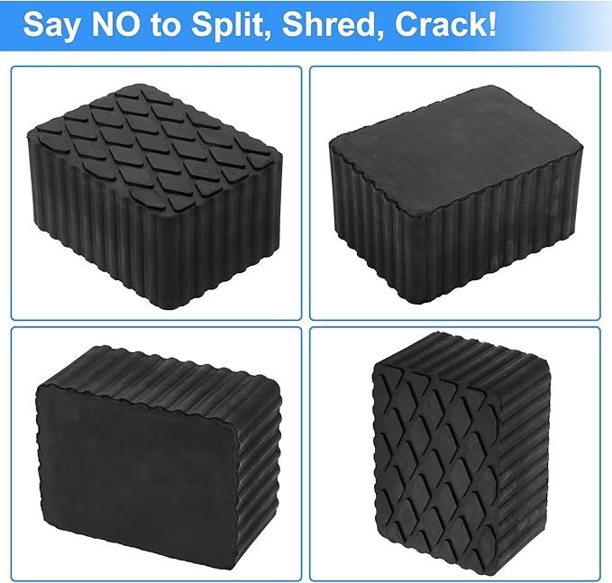 Car Jack Pads 6.3" x 4.7" x 3.1" Universal Jack Pad for Car Lift Heavy Duty Rubber Jack Stand Pads 8,000 Lbs(3.6 Tons) Anti-Slip Protect Frame Black 1Pc