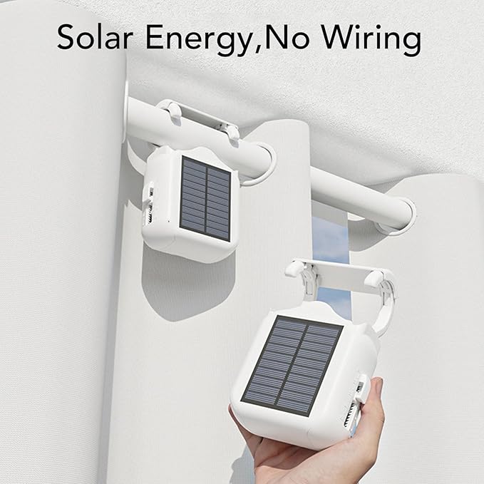 Zopsc Smart Curtain Motor, Solar Powered APP Controlled Automatic Curtain Opener with Voice Control and Timer, for Roman Rod U Shape I Beam Tracks