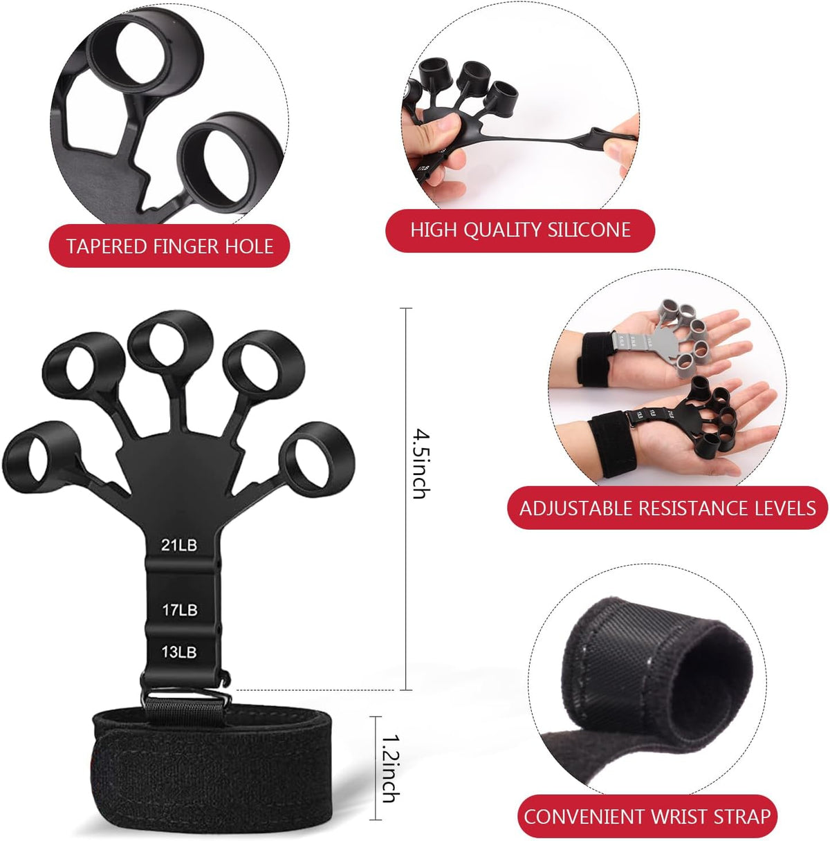 Skiennix 13 PCS Grip Strength Trainer Kit - Hand Gripper & Forearm Strengthener for Muscle Building & Recovery