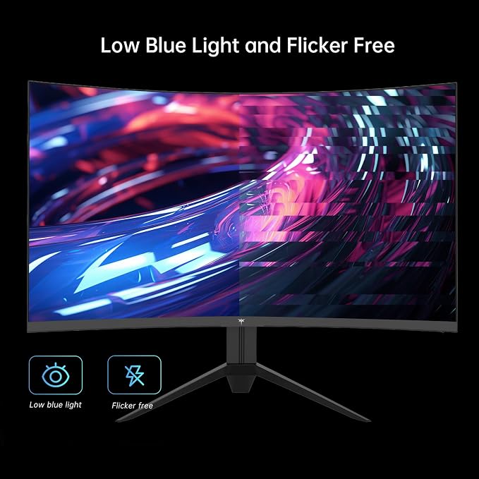 KTC 32 Inch Curved Gaming Monitor, FHD 1080p 165Hz Curve Monitor, H32S17C | 1500R, 1ms MPRT, Adaptive Sync, 122% sRGB, DP/HDMI, Tiltable, Eye Care, VESA, HDR10 for Gaming Home Office Business