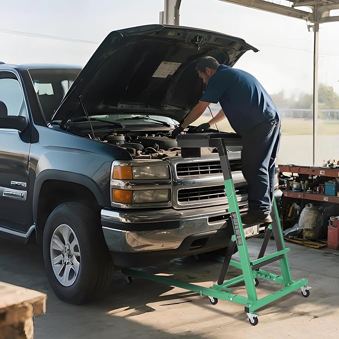 Top Automotive Creeper,Engine Topside Creeper with Adjustable Height 49.21 in to 68.89 in, 400 LBS Capacity High Topside Creeper,6 Swivel Caster Wheels, Heavy Duty Foldable Garage Creepers for Auto
