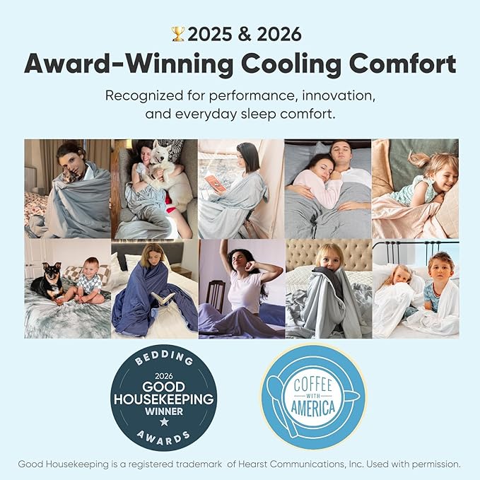 Elegear Double-Sided Arc-Chill® 3.0 Cooling Blanket for Hot Sleepers, King | Q-Max>0.5 Cooling Fabric, Absorbs Heat to Keep Body Cool, Lightweight Summer Blankets for Night Sweats & Menopause, 108"x90"