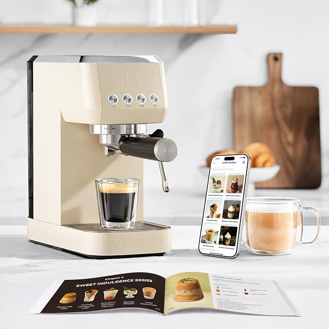 CASABREWS 3700 Essential Espresso Machine, Stainless Steel Espresso Maker | 20-Bar Italian Pump, Powerful Steam Wand, 43.9oz Removable Water Tank, Compact Espresso Maker for Home, Cappuccino & Latte