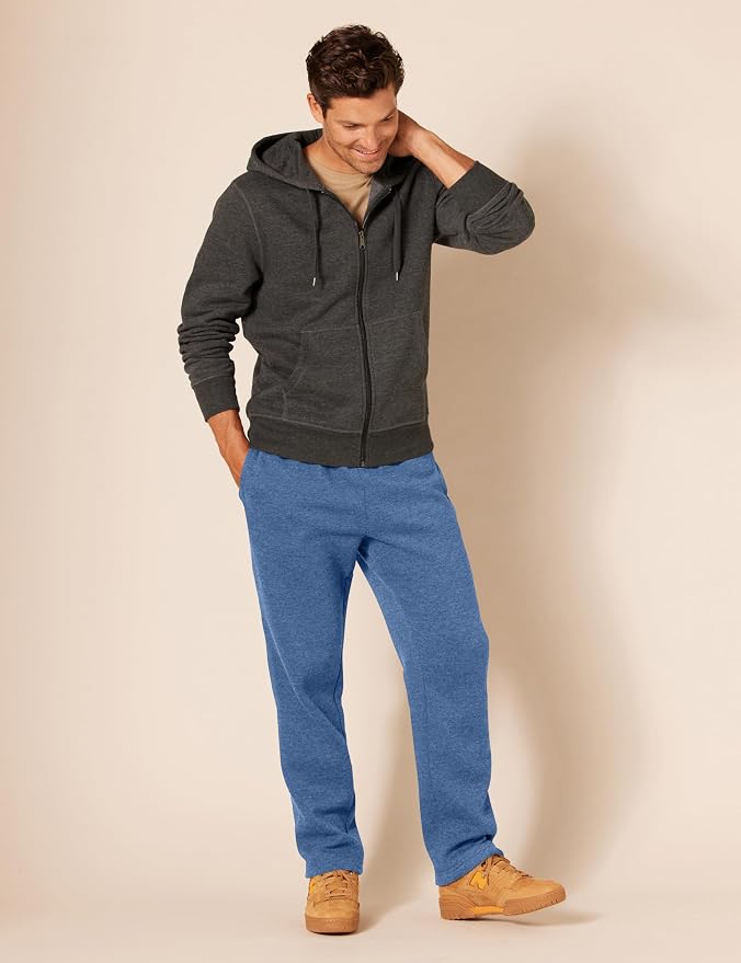 Amazon Essentials Men's Relaxed Straight Leg Fleece Open Bottom Sweatpant (Available in Big & Tall)