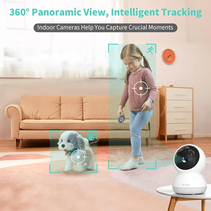 Indoor Camera, 3K HD Indoor Security Camera, 360�� Pan/Tilt Pet Camera, 2-Way Audio, Siren, Night Vision, Baby/Pet Monitor with Phone App 2.4G and 5G WiFi, Compatible Alexa and Google Assistant